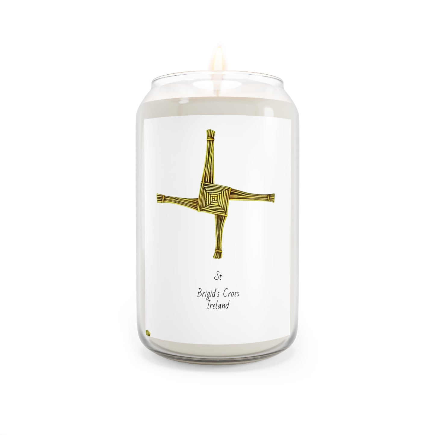 Irish St Brigid's Cross Scented Candle-average burn time 70-80 hours